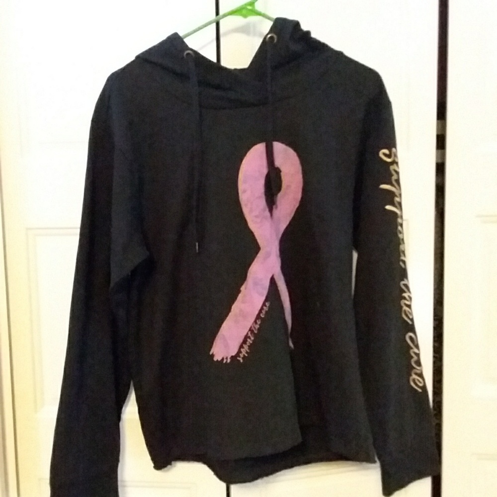 Black hoodie size medium support the cure